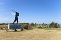 VARADERO, CUBA Ã¢â¬â FEBRUARY 5, 2013: Silhouette of golfer, sign for the Varadero Golf